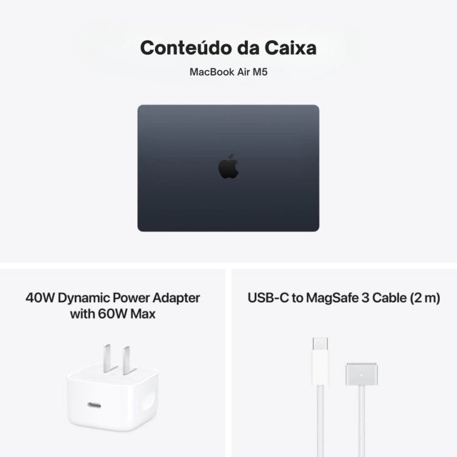 MacBook Air 15" - M5 - 16GB - 1TB SSD - Meia-noite - Imagem 7