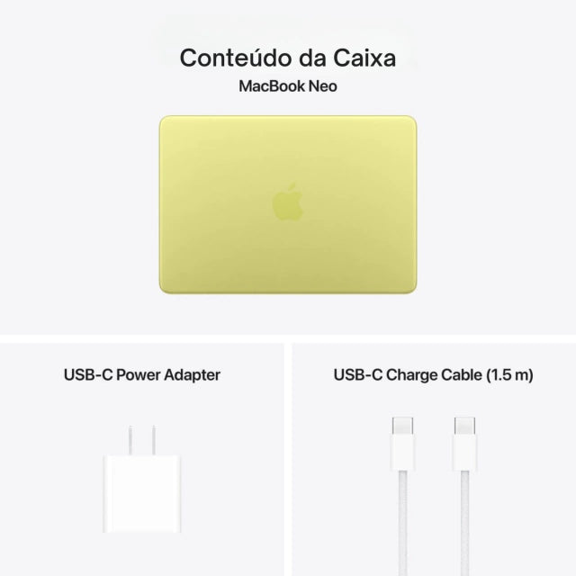 MacBook Neo A18 Pro c/ Touch ID - 512GB - Amarelo-cítrico - Imagem 6
