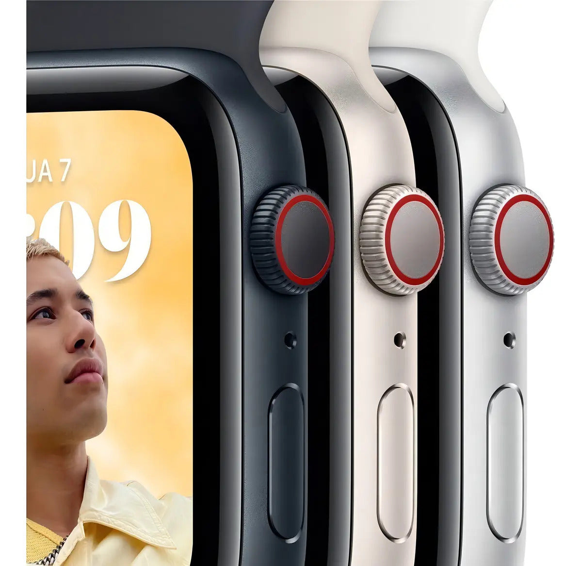 Apple Watch SE GPS + Cellular 44mm Alumínio Meia-Noite Pulseira Esportiva Meia-Noite - Imagem 3
