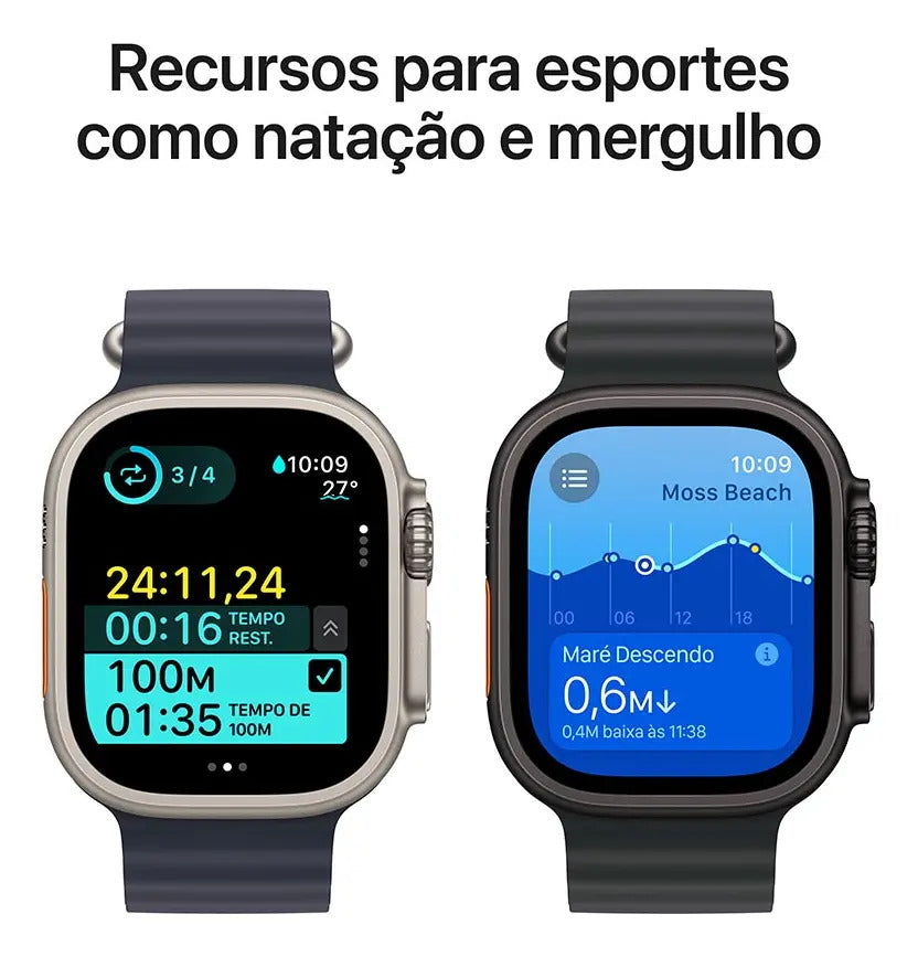 Apple Watch Ultra 2 GPS + Cellular 49mm Titânio Preto Pulseira Milanesa Preta M - Imagem 5