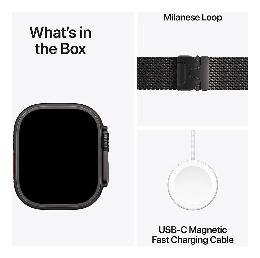 Apple Watch Ultra 2 GPS + Cellular 49mm Titânio Preto Pulseira Milanesa Preta M - Imagem 9