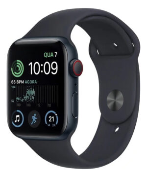Apple Watch SE GPS + Cellular 44mm Alumínio Meia-Noite Pulseira Esportiva Meia-Noite