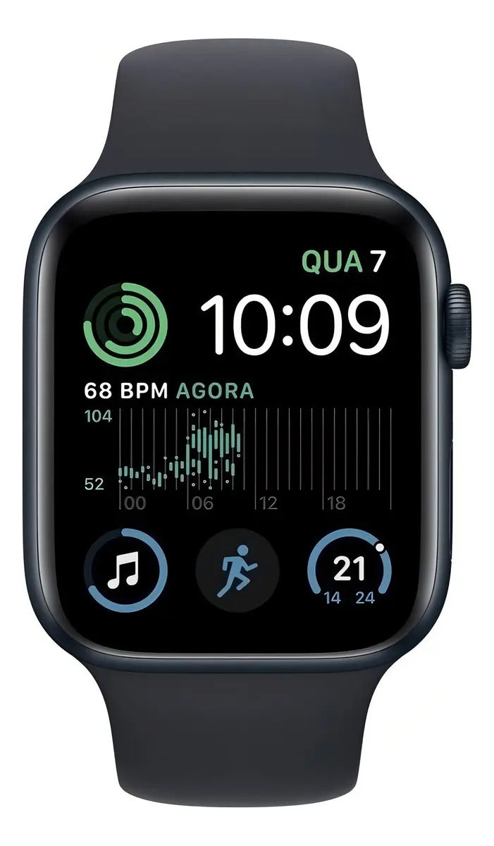 Apple Watch SE GPS + Cellular 44mm Alumínio Meia-Noite Pulseira Esportiva Meia-Noite - Imagem 2