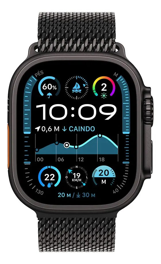 Apple Watch Ultra 2 GPS + Cellular 49mm Titânio Preto Pulseira Milanesa Preta M - Imagem 2