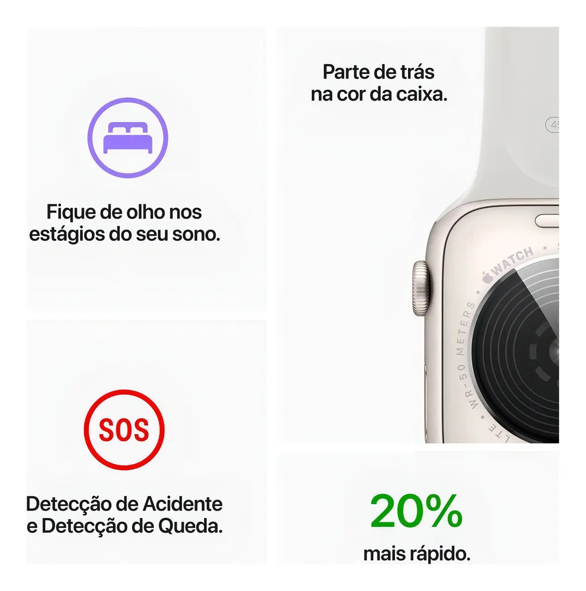 Apple Watch SE GPS + Cellular 44mm Alumínio Meia-Noite Pulseira Esportiva Meia-Noite - Imagem 7