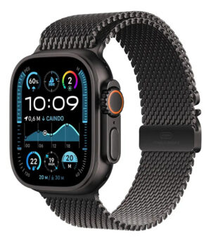 Apple Watch Ultra 2 GPS + Cellular 49mm Titânio Preto Pulseira Milanesa Preta M