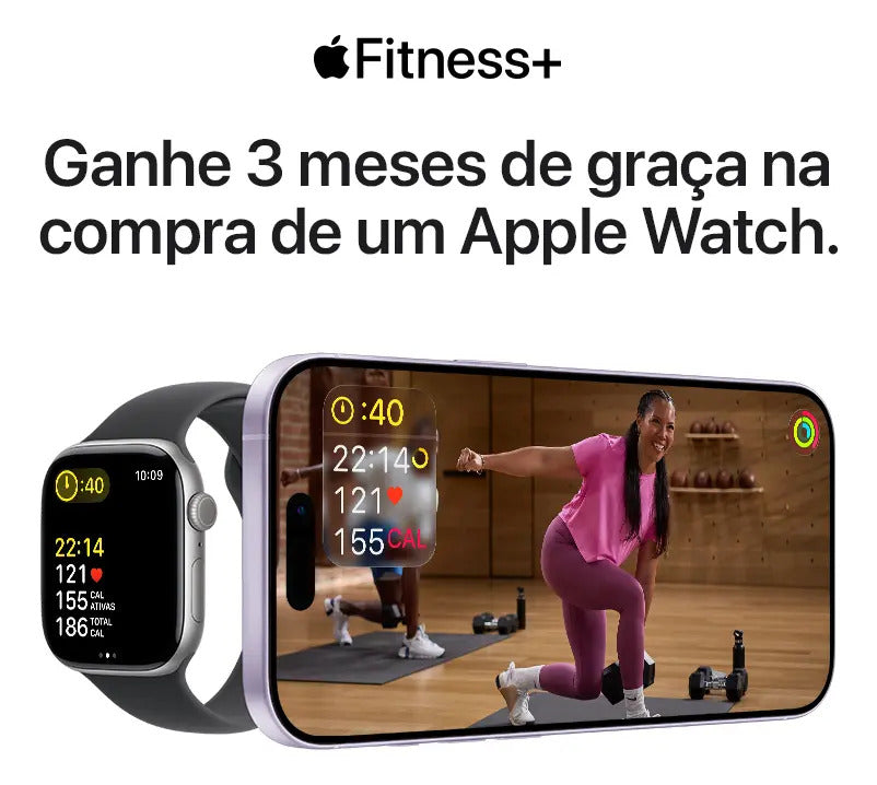 Apple Watch SE 3 GPS 40mm Alumínio Meia-Noite Pulseira Esportiva Meia-Noite P/M - Imagem 9